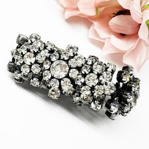 J. Crew Vintage Rare Crystal Cluster Statement Bracelet